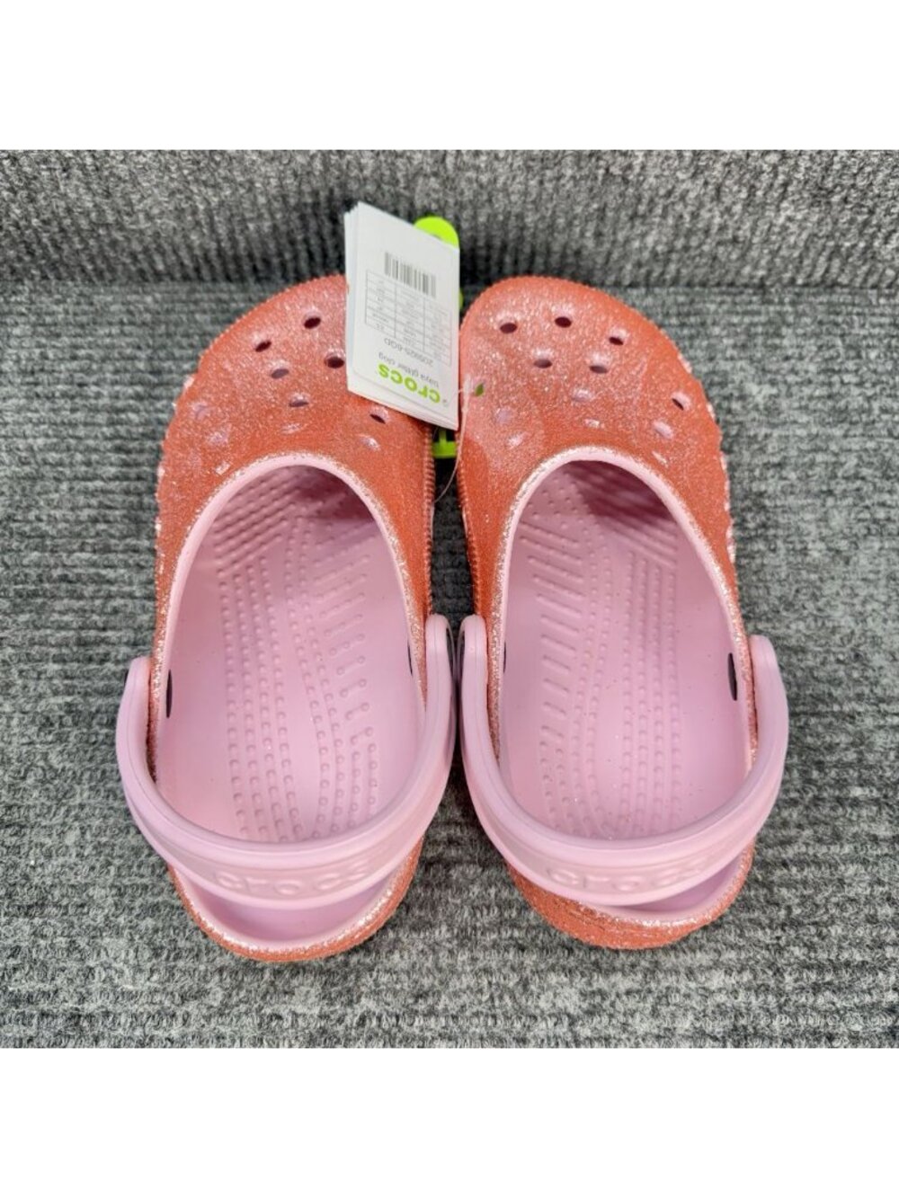 Crocs Baya Glitter Clogs Womens 8 Ballerina Pink Sparkle Shoes Slip On NEW - Picture 5 of 8